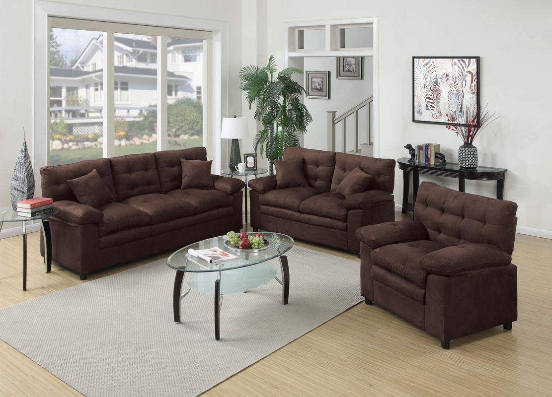 Red Barrel Studio Kingsport 3 Piece Living Room Set 